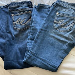 2 pairs of express thick stitch jeans!